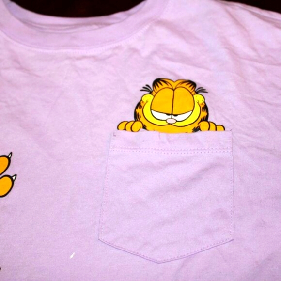 Garfield Nickelodeon Cartoon Tee - Size XS Lavender - Picture 4 of 7